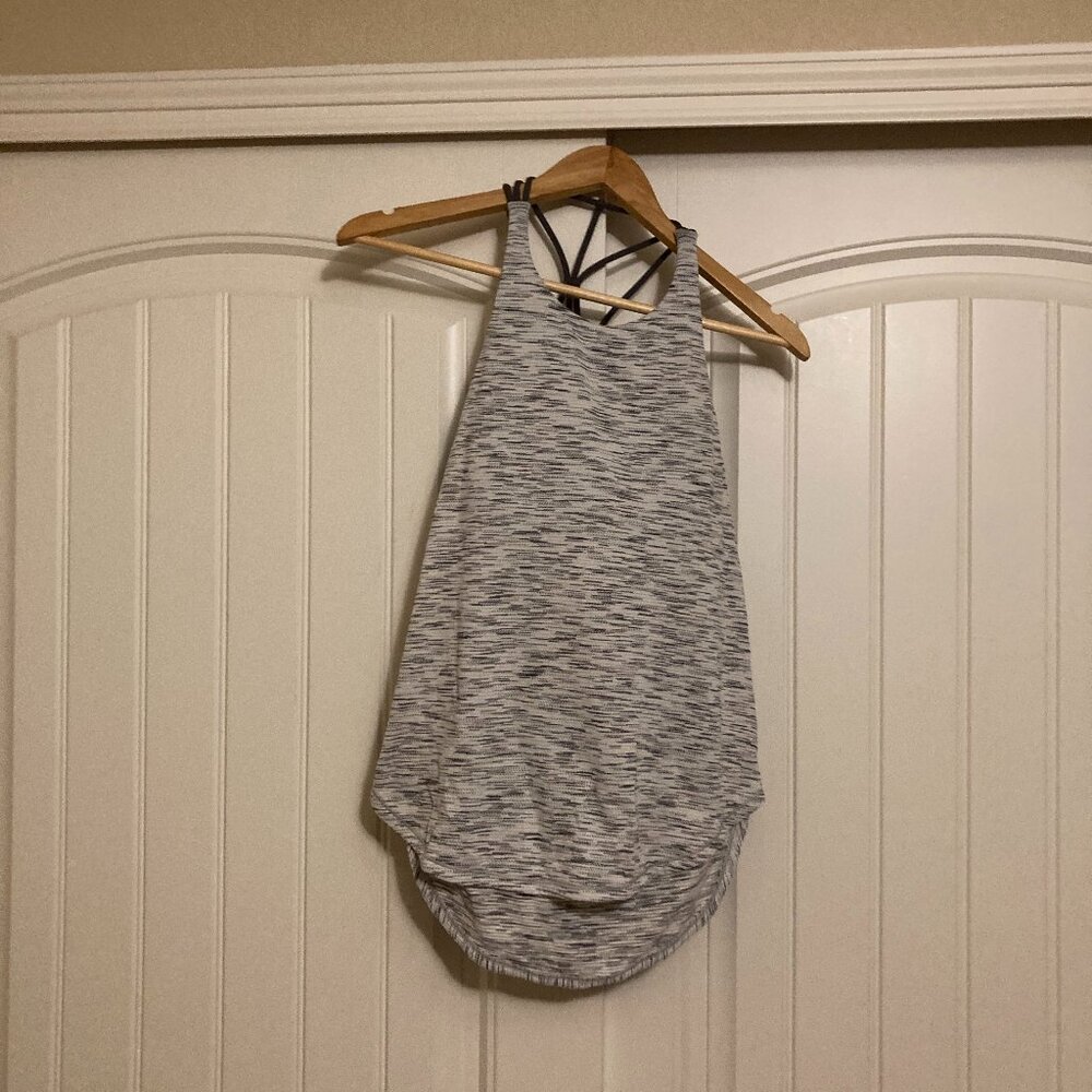 Lululemon Raise The Barre Tank Tiger Space Dye Black White / Dark Carbon Size 4